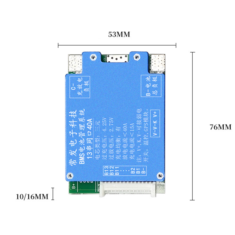 BMS 13S 48V 40A con balanceo de carga