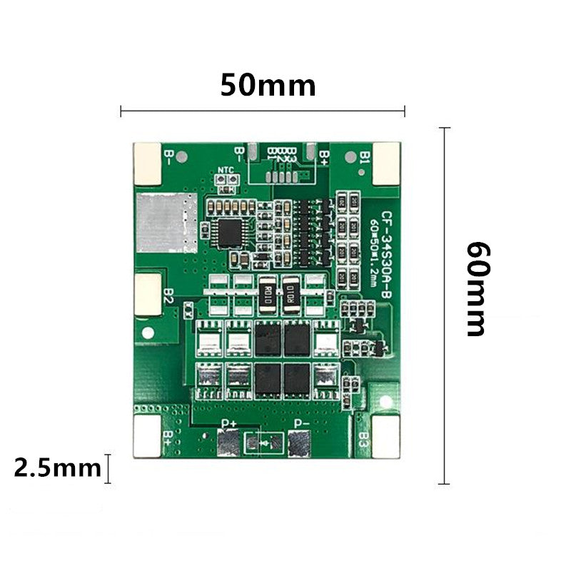 BMS 4S 12A 18650 Li-Ion Paquete de batería de Litio Protección Placa