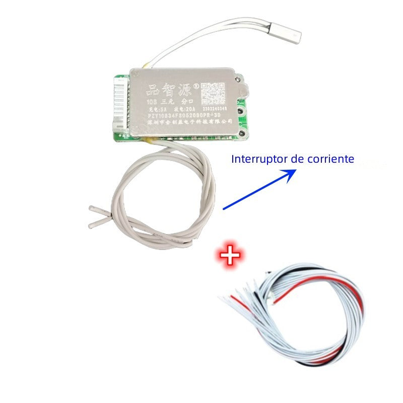 BMS 10S 20A con Interruptor de corriente débil