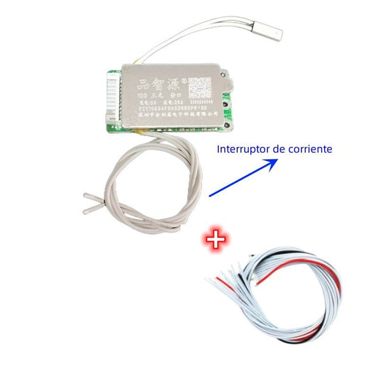 BMS 10S 20A con Interruptor de corriente débil