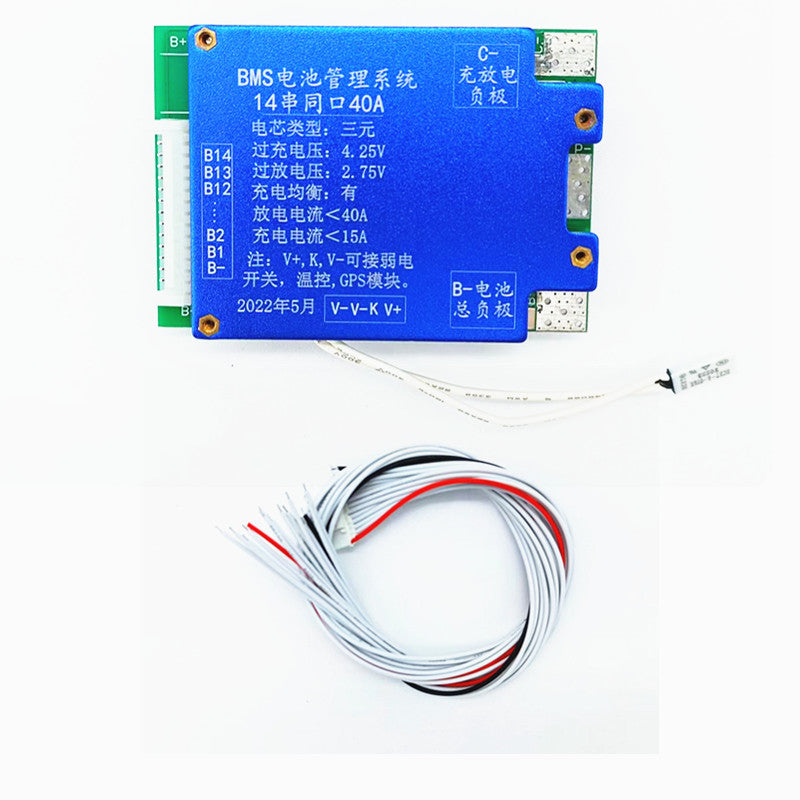 BMS 14S 52V 50A con balanceo de carga