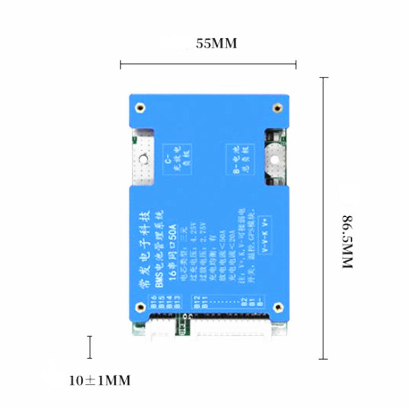 BMS 16S 60V 60A con balanceo de carga