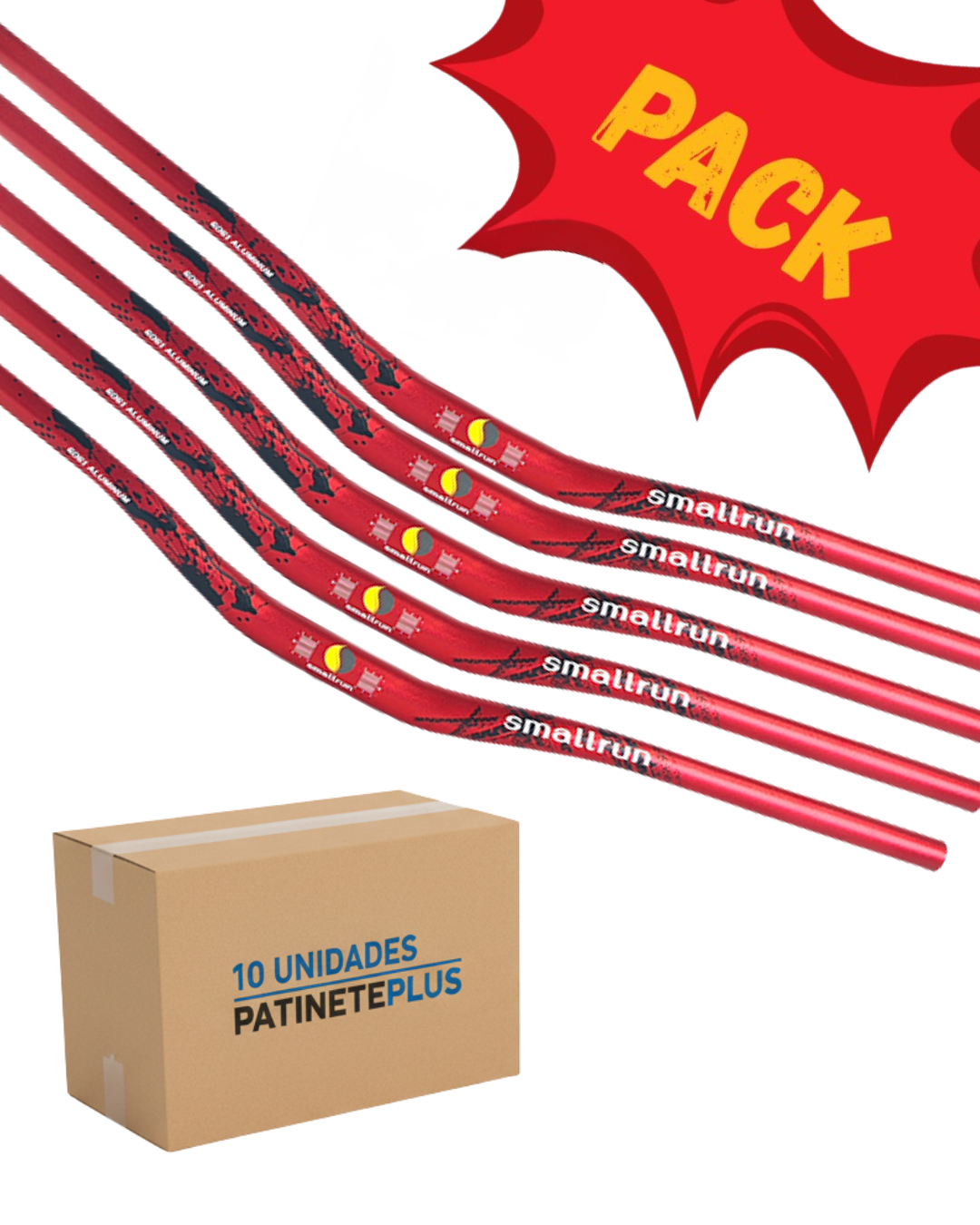 PACK 10 UND- Manillar para patinete / bici Rojo  [Aluminio 6061]