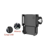 Soporte móvil con altavoz bluetooth y carga USB