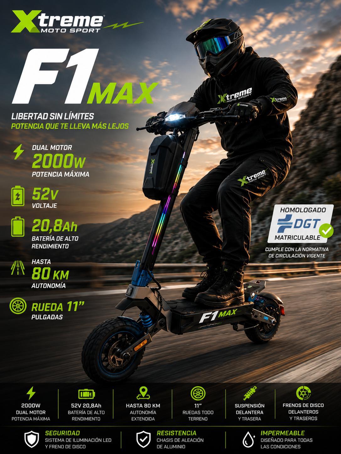 Xtreme F1 MAX naranja, detalle suspensión trasera